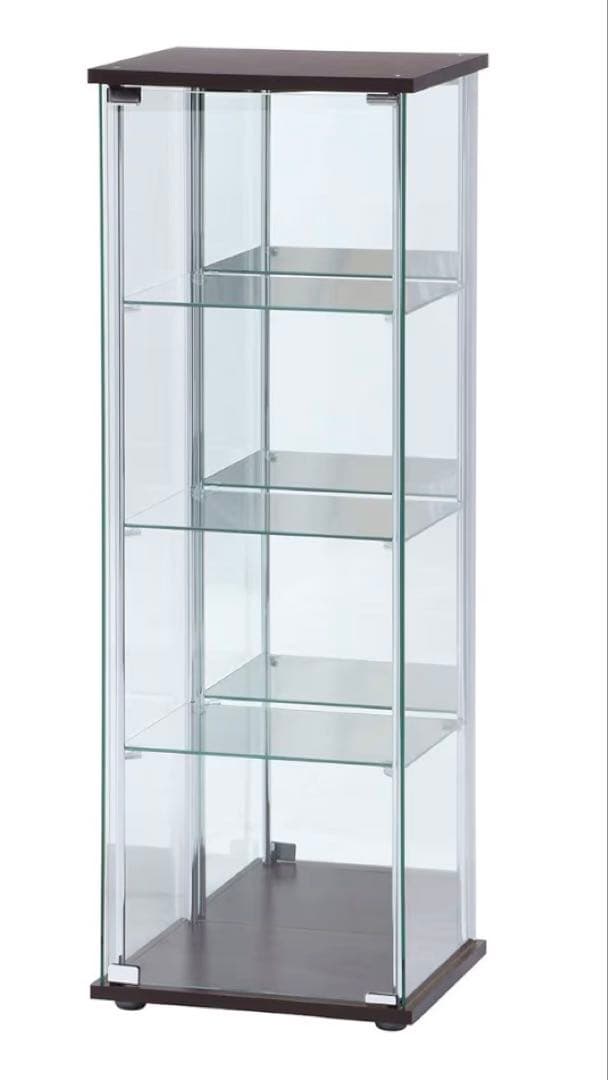 ガラスコレクションケース 4段 ブラウン