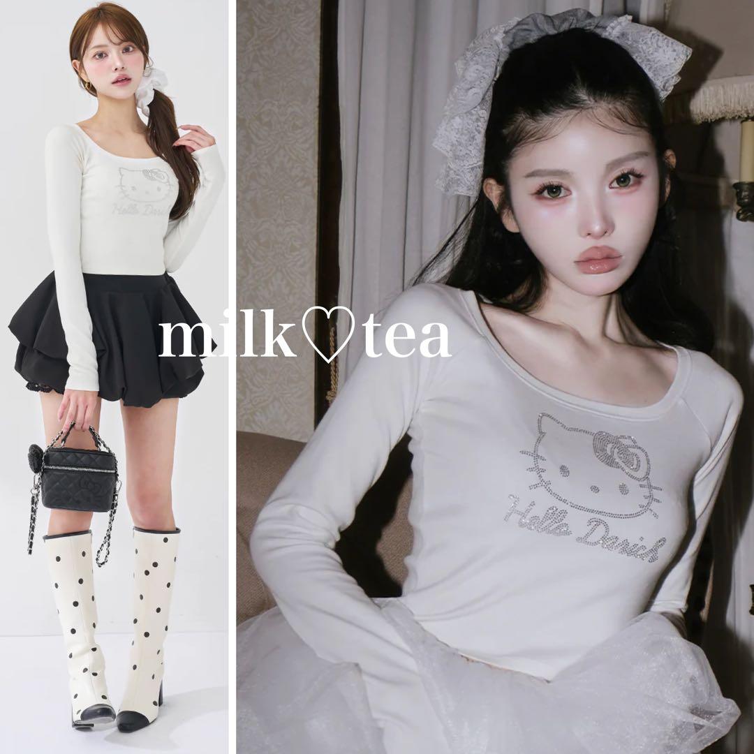 新品タグ付き ダーリッチ Hello DarichコンパクトロングTシャツ 白