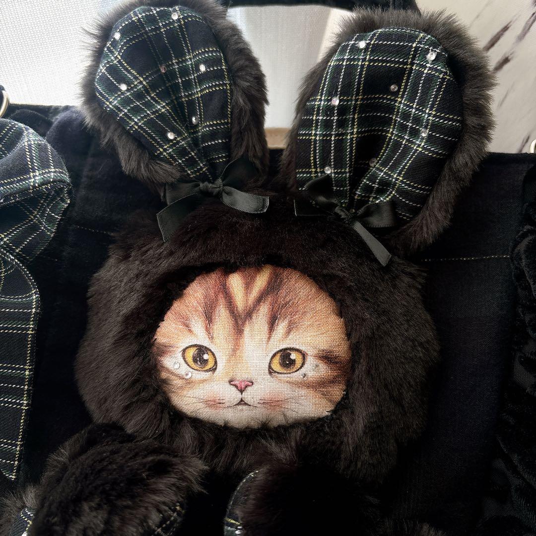 喜*ん様 コヤンイサムチョン　うさ耳マロンちゃん　トートバッグ　ハンドメイド　黒