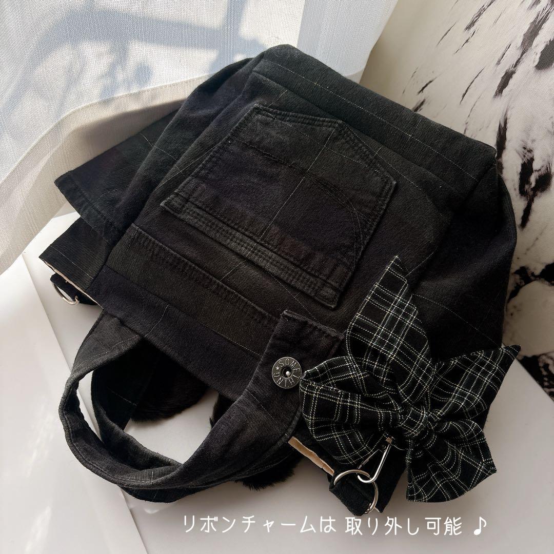 喜*ん様 コヤンイサムチョン　うさ耳マロンちゃん　トートバッグ　ハンドメイド　黒