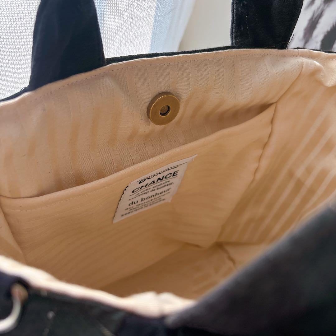 喜*ん様 コヤンイサムチョン　うさ耳マロンちゃん　トートバッグ　ハンドメイド　黒