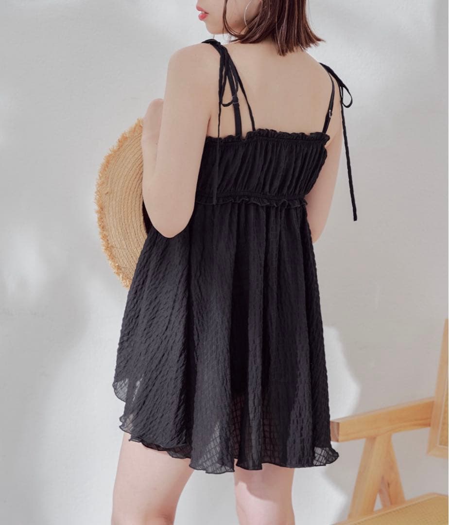 新品未開封　Chico 【水着】肩リボンキャミチュニック3点SET