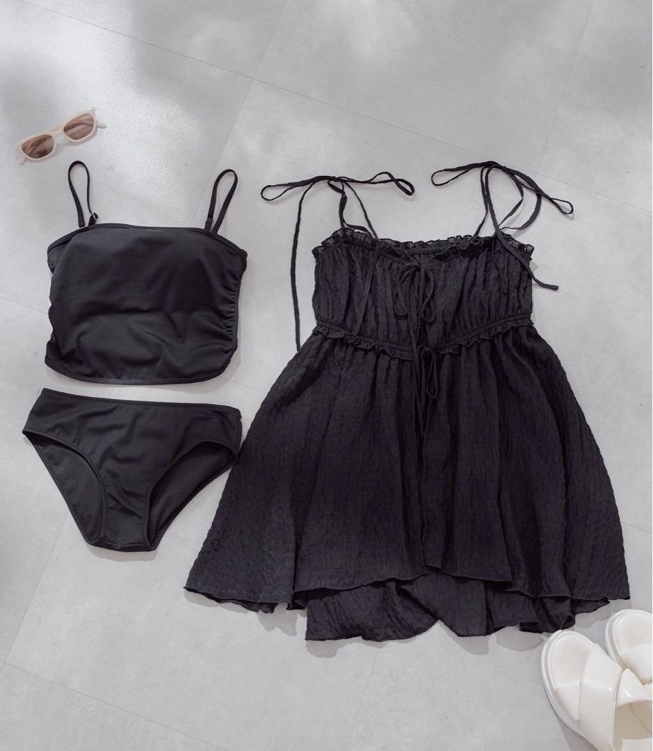 新品未開封　Chico 【水着】肩リボンキャミチュニック3点SET