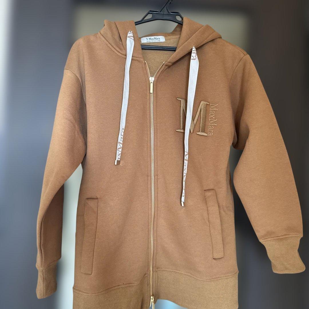 新品未使用　S MaxMara裏起毛ロングパーカー／ハニーベージュ／S