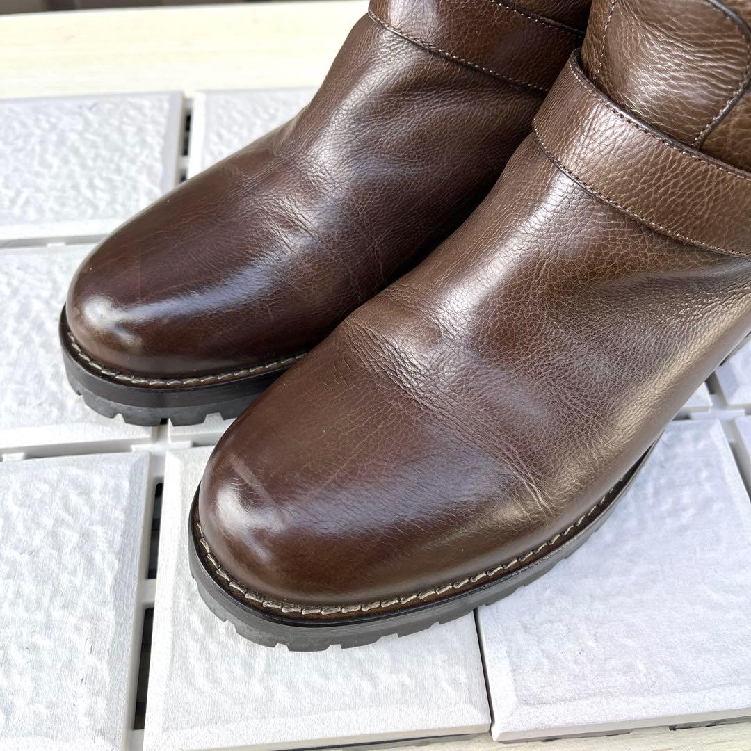 37 SARTORE エンジニア ブーツ ブラウン ファー　ボア　24