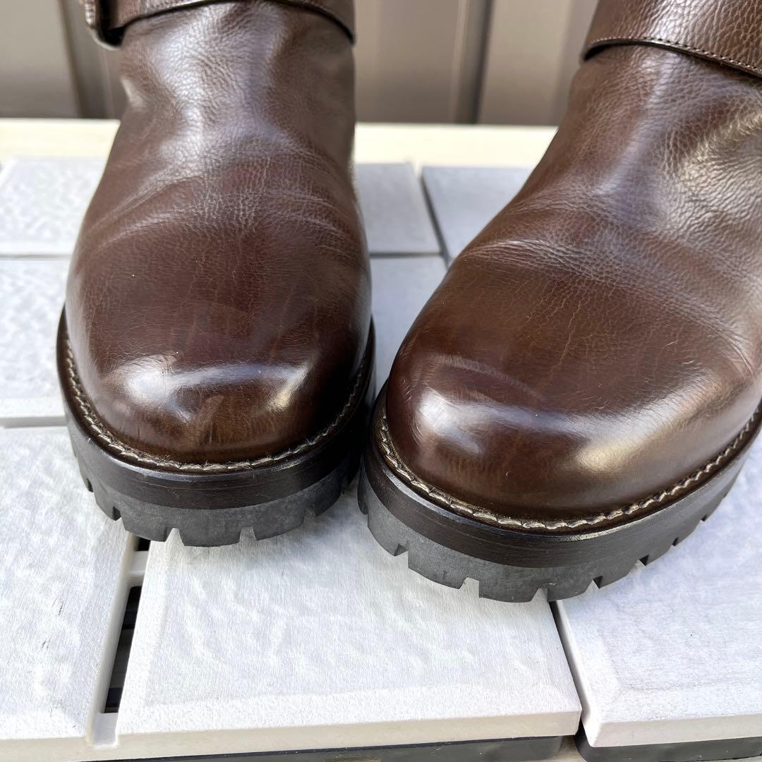 37 SARTORE エンジニア ブーツ ブラウン ファー　ボア　24