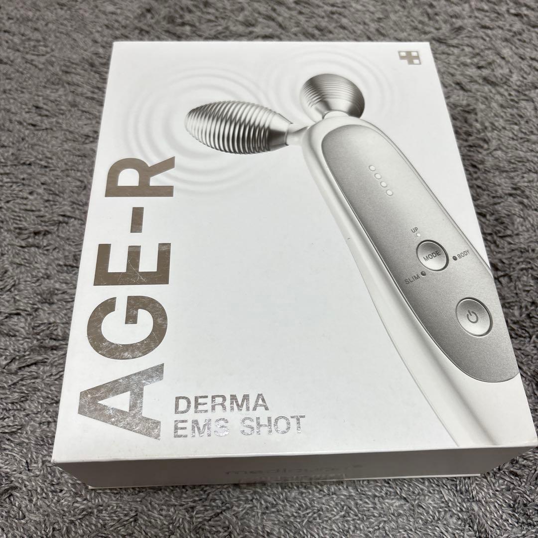 【美品】AGE-R DERMA EMS SHOT 美顔器、新品ジェル＋スタンド付