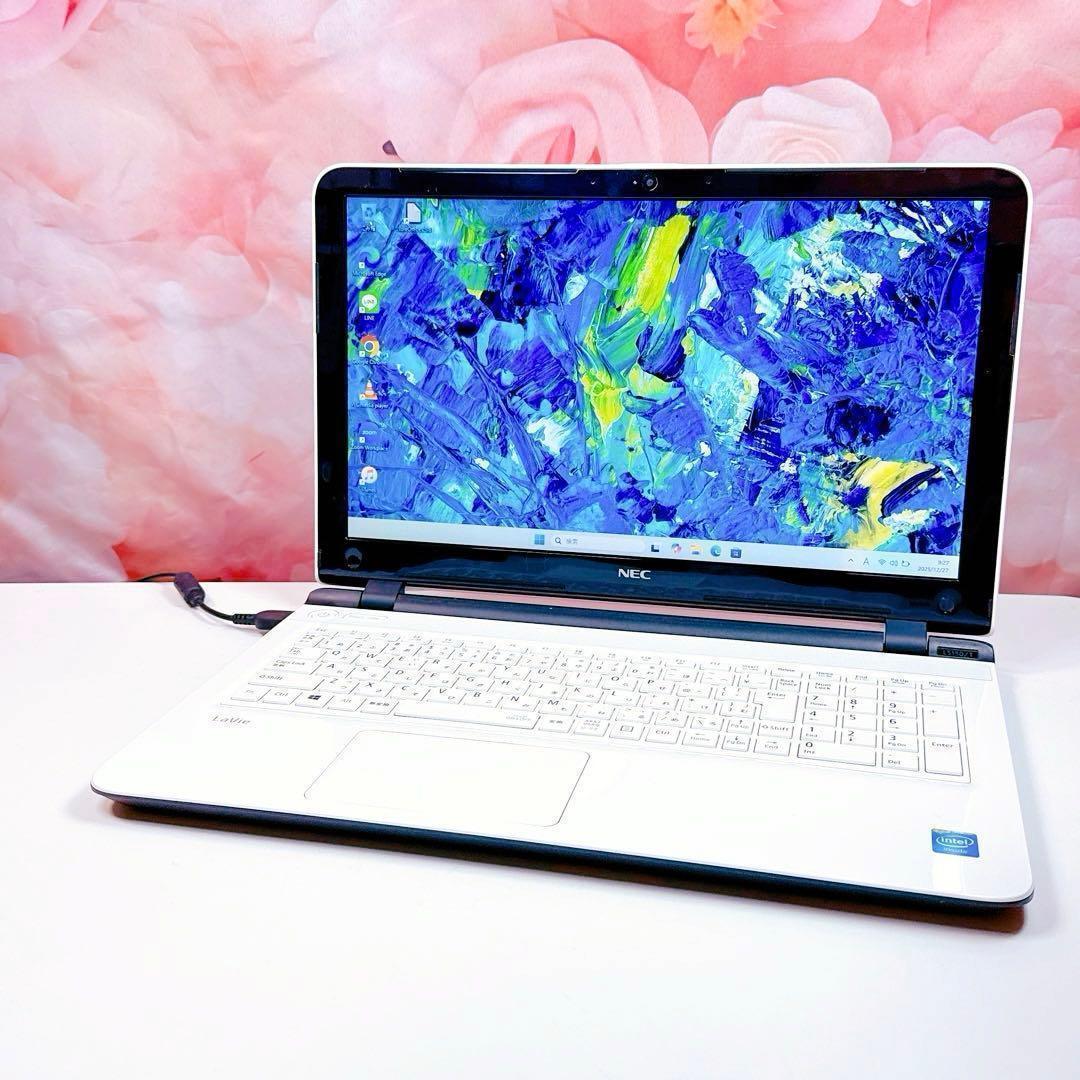 新品高速SSD✨windows11 カメラ✨ノートパソコン オフィス 薄型 白✨