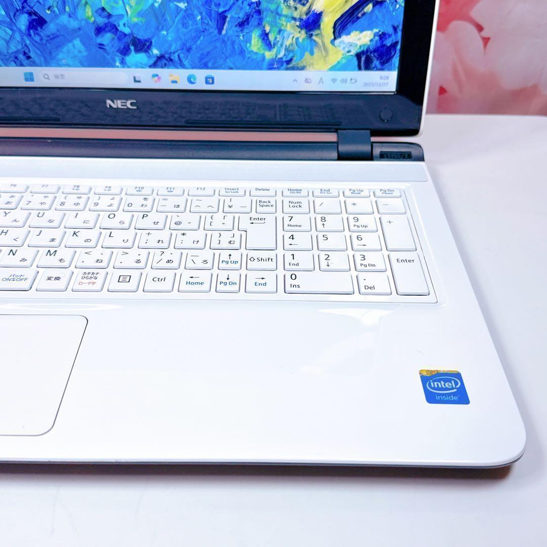 新品高速SSD✨windows11 カメラ✨ノートパソコン オフィス 薄型 白✨