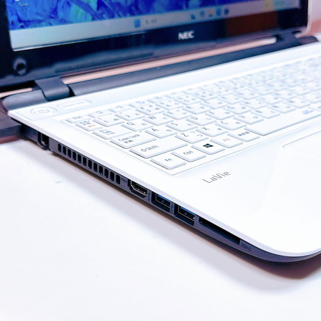 新品高速SSD✨windows11 カメラ✨ノートパソコン オフィス 薄型 白✨