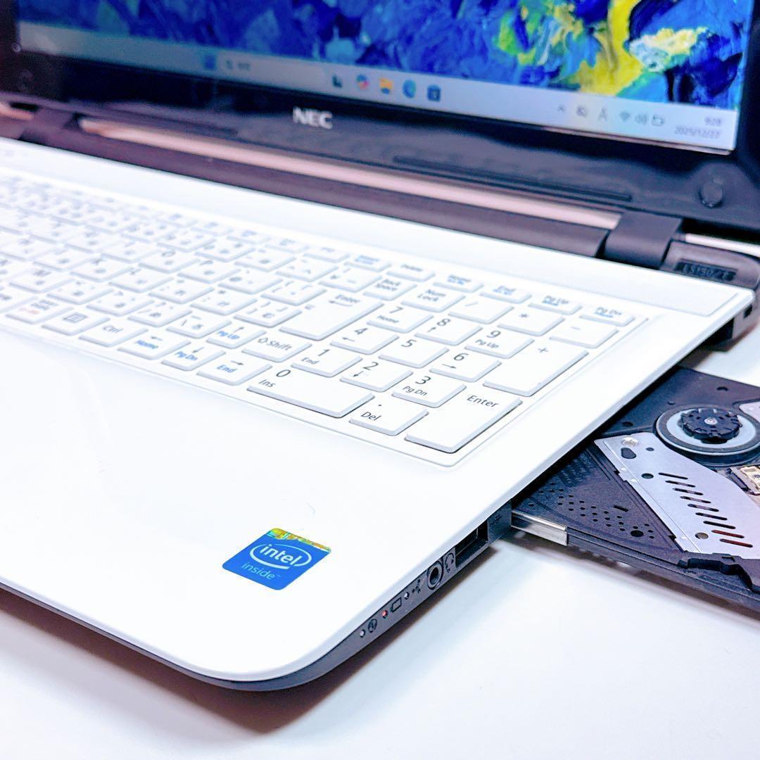 新品高速SSD✨windows11 カメラ✨ノートパソコン オフィス 薄型 白✨