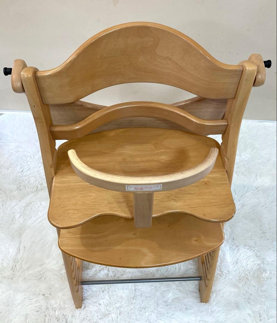 【美品】大和屋　すくすくチェアプラス　テーブル＆ガード付　ナチュラル