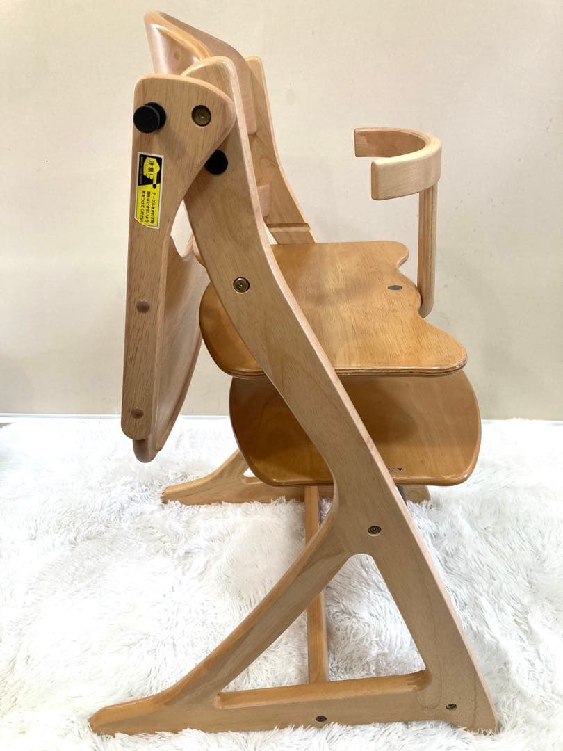 【美品】大和屋　すくすくチェアプラス　テーブル＆ガード付　ナチュラル