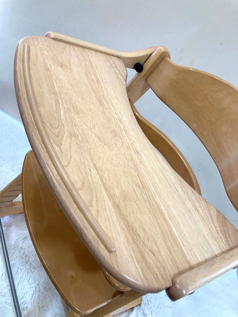 【美品】大和屋　すくすくチェアプラス　テーブル＆ガード付　ナチュラル