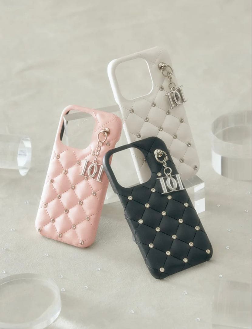 Darich ダーリッチ キルティングビジューDDチャームiPhoneケース