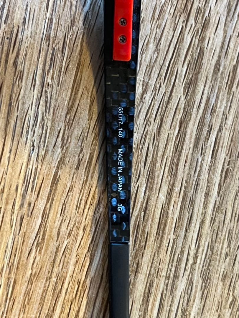 美品TUMI メガネ10-0011 日本製 黒×赤　度なし ブルーライト