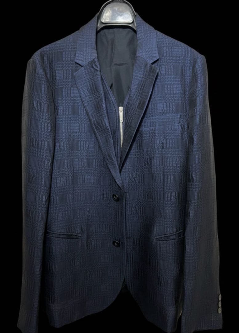 希少美品 エンポリオアルマーニ 17AW レイヤード風ジャカードジャケット 44