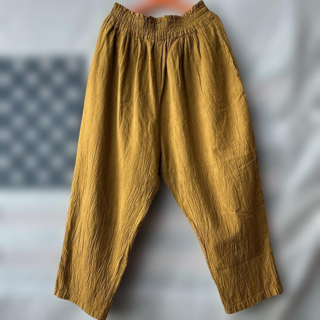 ヂェン先生の日常着　テーパードパンツ薄地　Sサイズ　唐茶