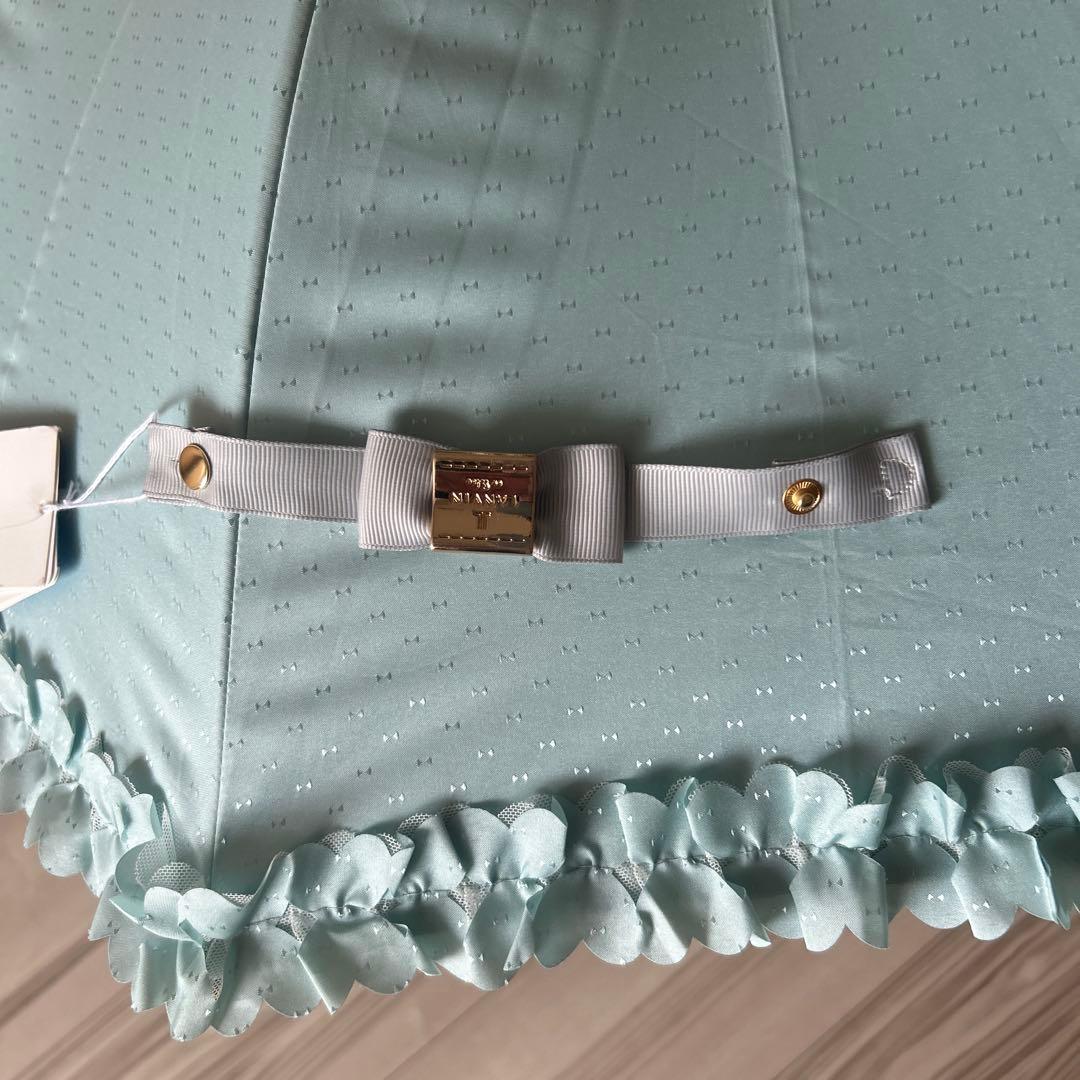 新品タグ付き　ランバンオンブルー　晴雨兼用　日傘　フリル　ミントグリーン