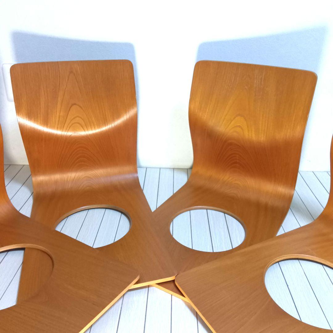 天童木工　高級座椅子　4脚セット　曲げ木