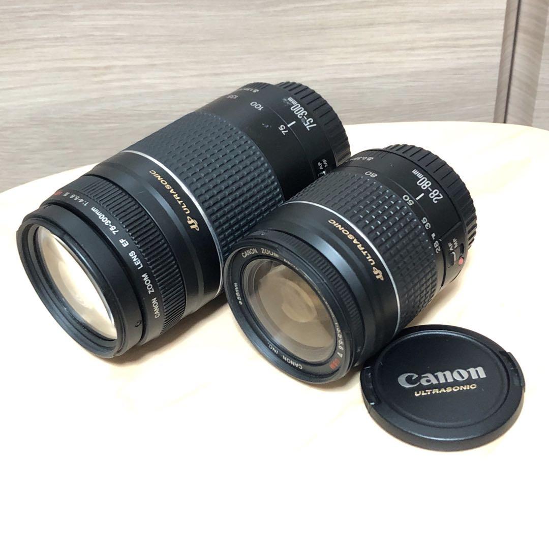 CANON EF28-80mm 75-300mm レンズ2本セット撮影可 現状渡