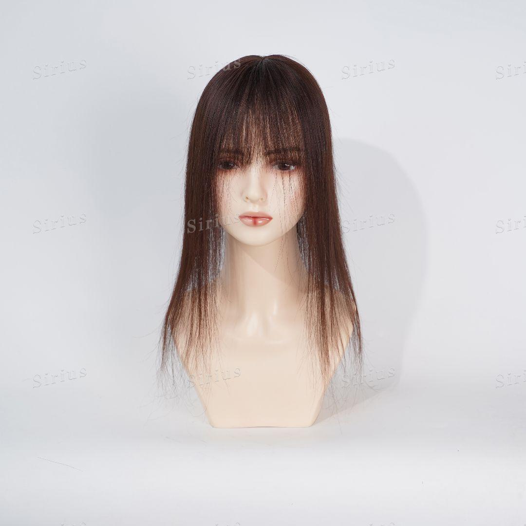 人毛100％ モカブラウン45CM+ポイントウィッグモカブラウン