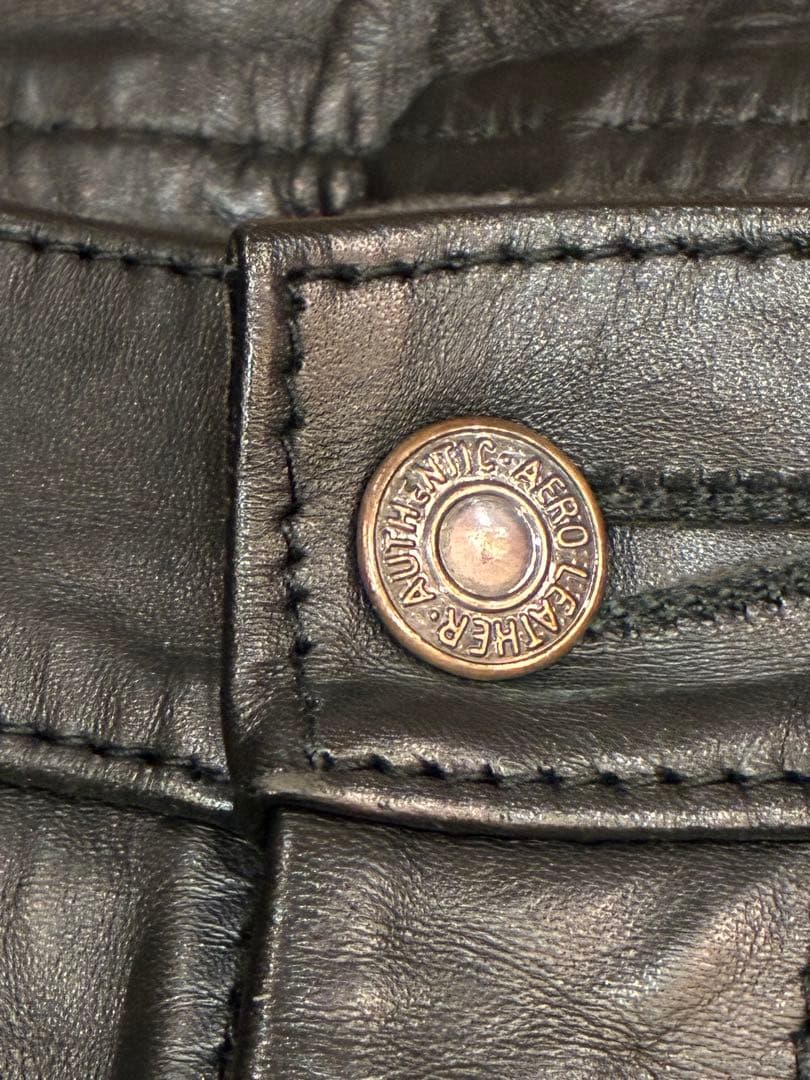 希少　AERO LEATHER エアロレザー　馬革　レザーパンツ　31インチ　M