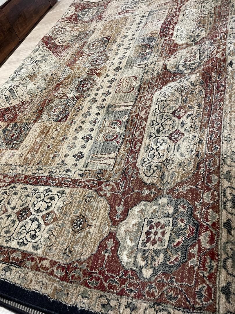 【定価88000円美品】高密度ウィルトン織り高級ペルシャ柄絨毯肉厚ヴィンテージ風