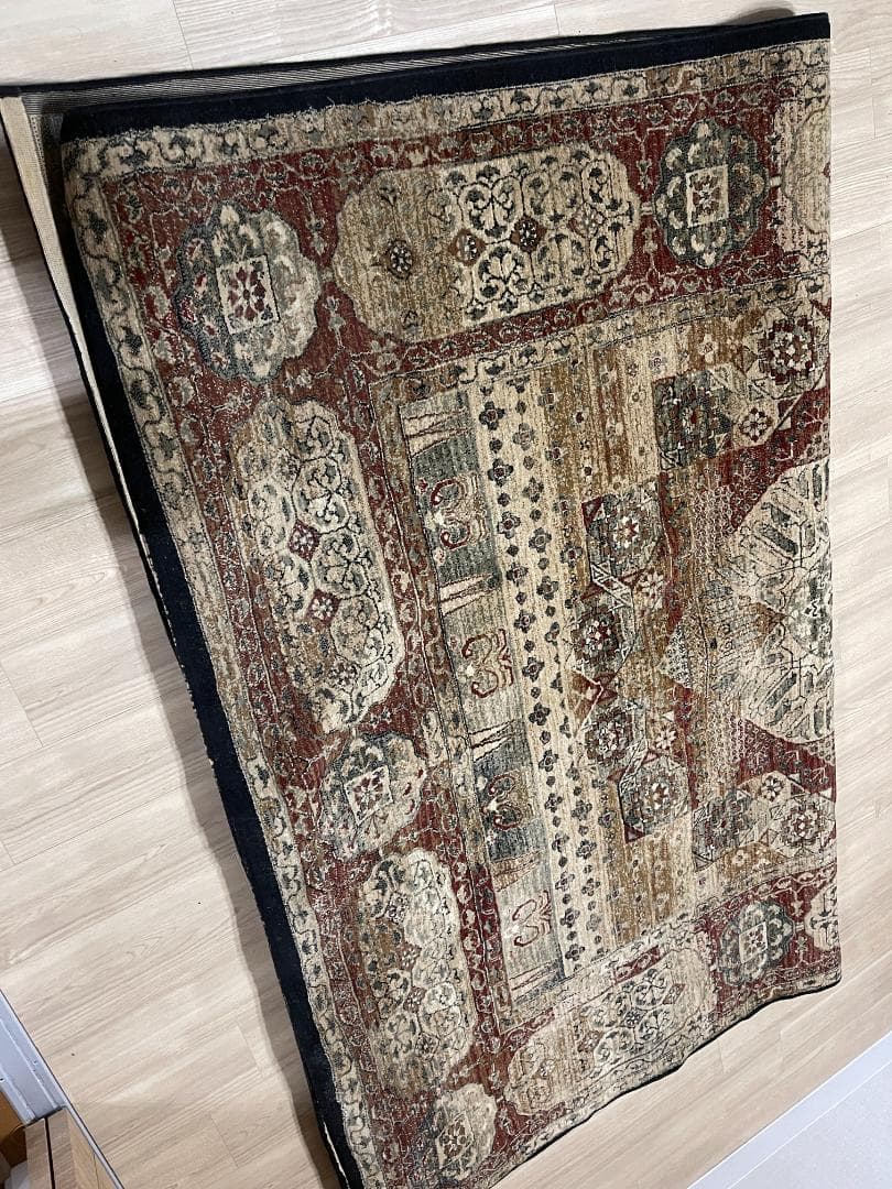 【定価88000円美品】高密度ウィルトン織り高級ペルシャ柄絨毯肉厚ヴィンテージ風