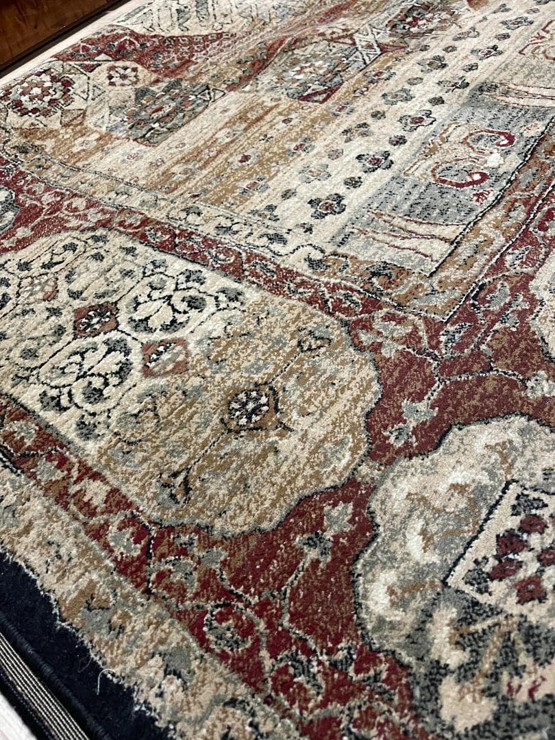 【定価88000円美品】高密度ウィルトン織り高級ペルシャ柄絨毯肉厚ヴィンテージ風