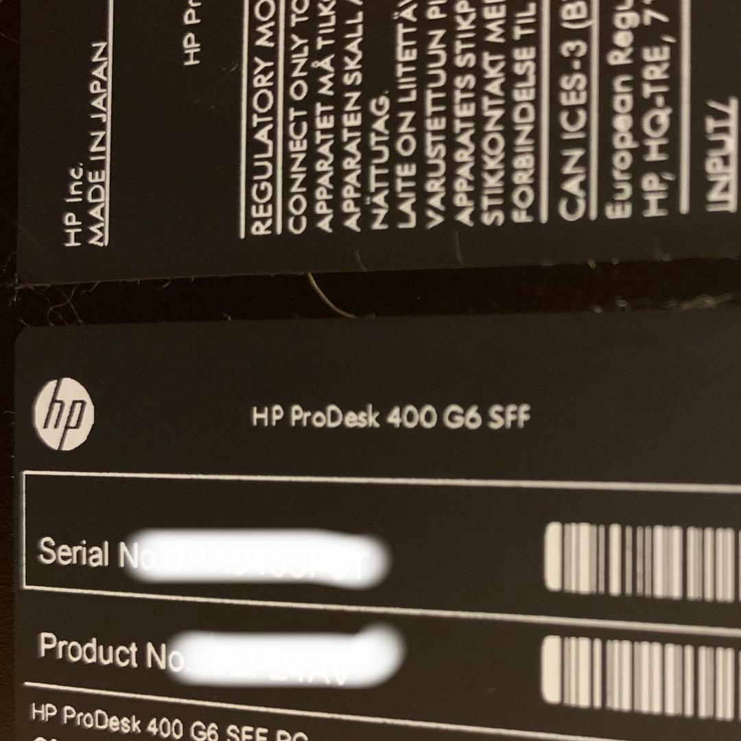 ミニPC Hp prodesk 400 G6 office2021 SSD256GB