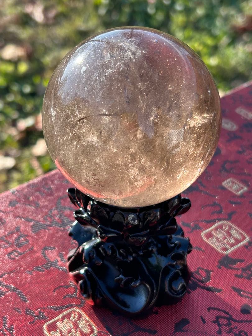 ⭐️ビックサイズ❣️2点セット✨ モリオン＆スモーキークオーツ　スフィア　台座つき⭐️