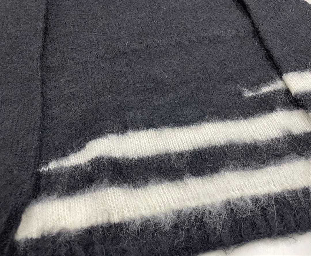 UNDERCOVER John UNDERCOVER モヘアボーダーニット黒×白