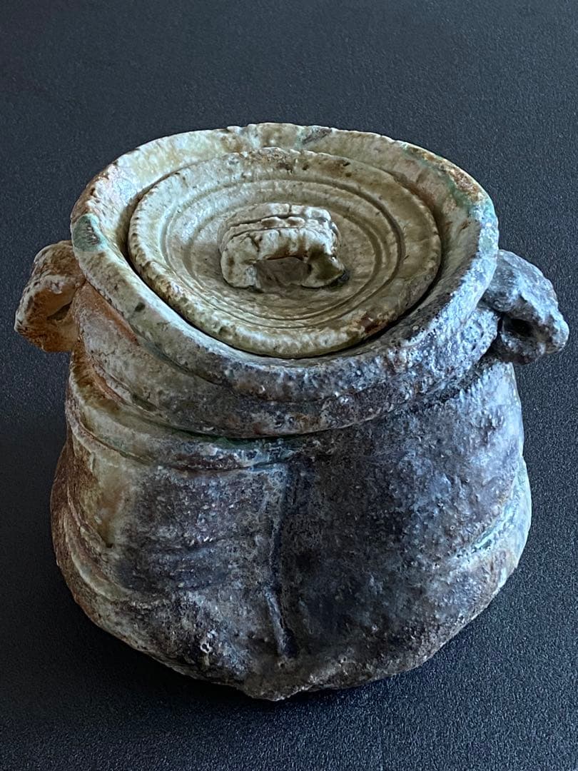 信楽焼　耳付水指　井村侊生　　#3302