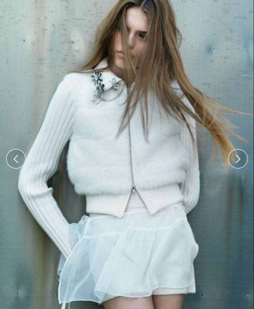 snidel ファーニットブルゾン【カンヘウォン着用】WHT 完売品