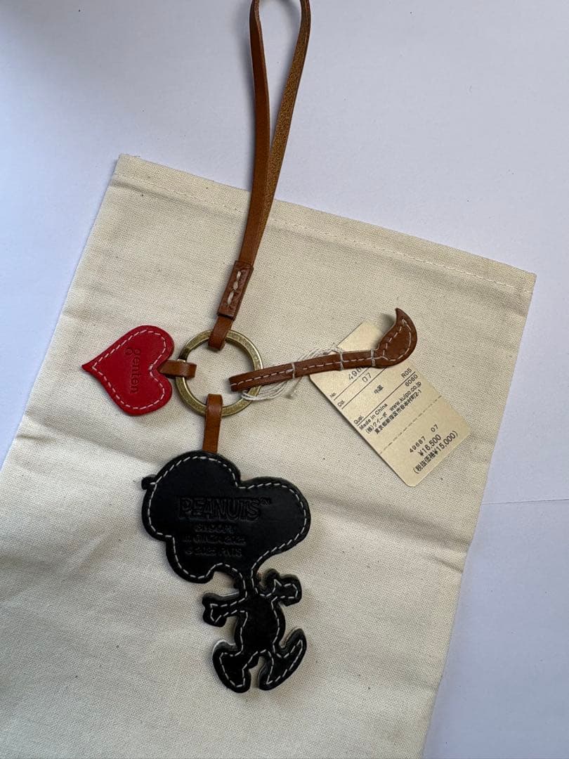 【新品】genten ゲンテン レザーチャーム Snoopy スヌーピー ハート