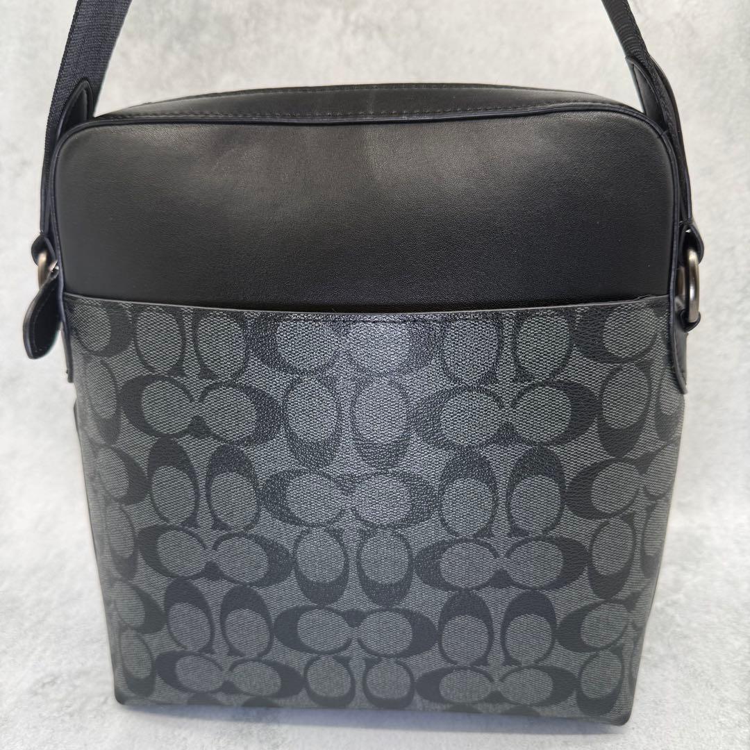 【良品】COACH コーチ ショルダーバッグ PVC クロスボディ ブラック