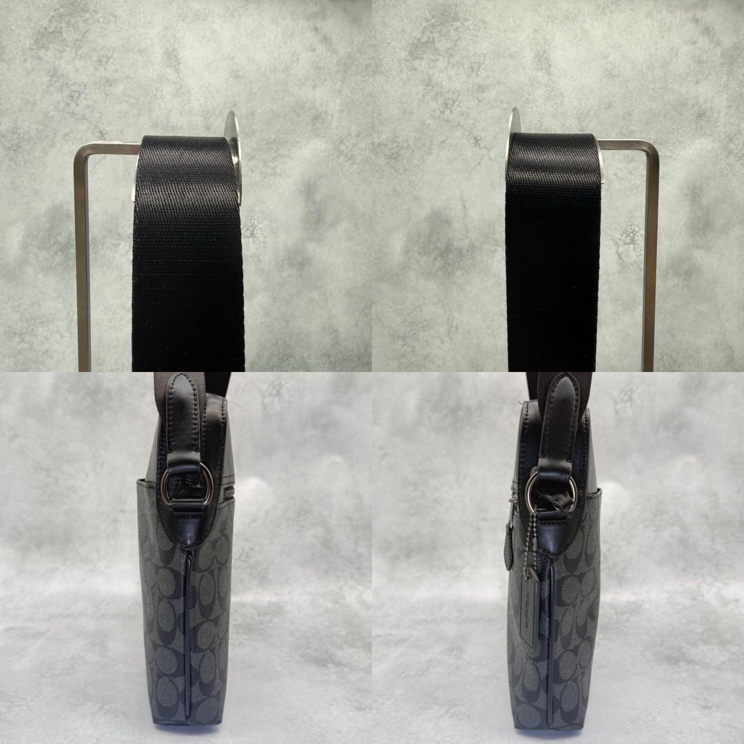 【良品】COACH コーチ ショルダーバッグ PVC クロスボディ ブラック