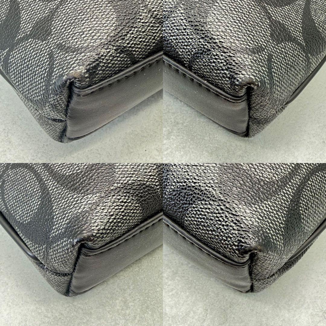 【良品】COACH コーチ ショルダーバッグ PVC クロスボディ ブラック