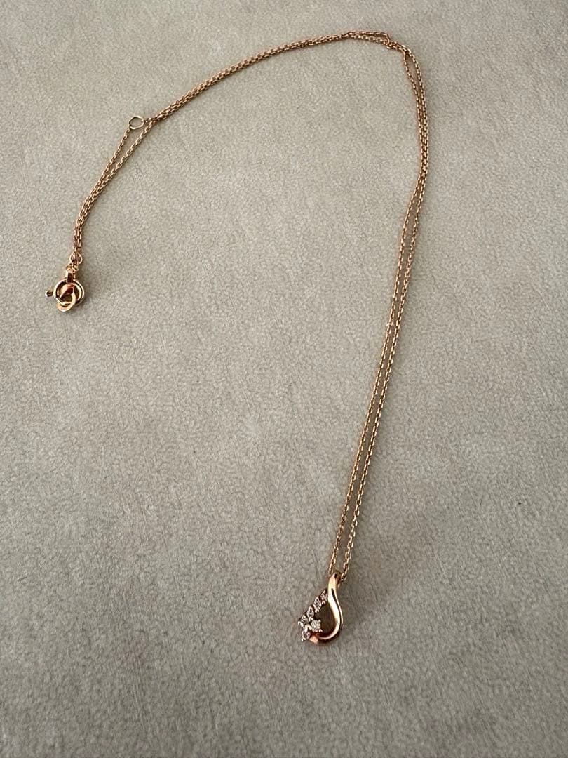 4℃ K10ピンクゴールド ネックレス しずく
