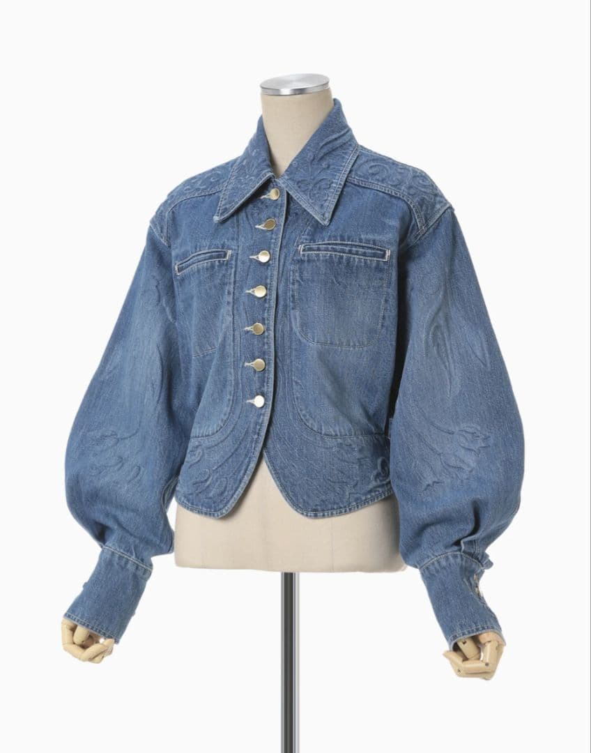 mame kurogouchi エンボス デニム ジャケット 24SS