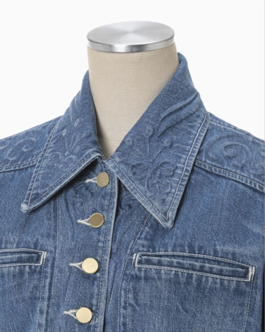 mame kurogouchi エンボス デニム ジャケット 24SS