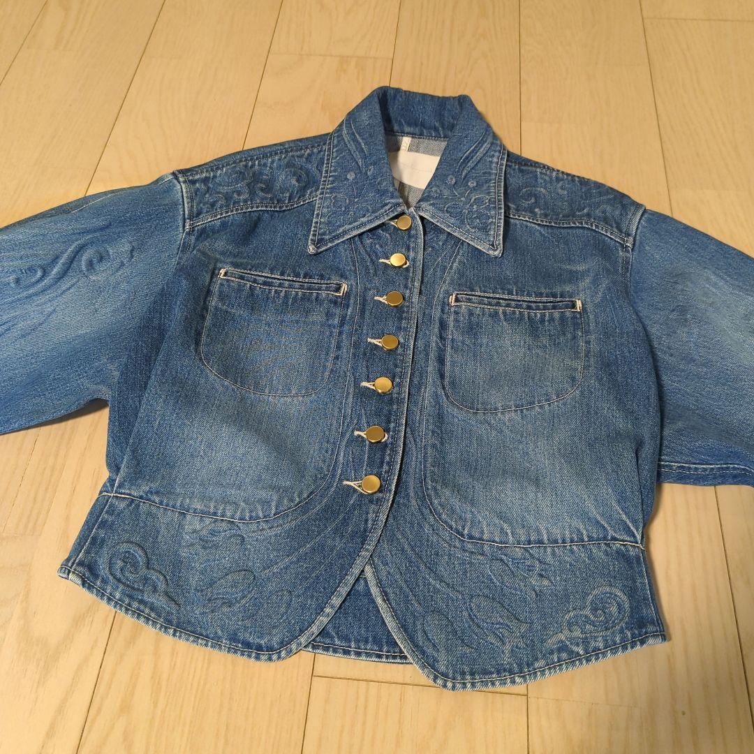 mame kurogouchi エンボス デニム ジャケット 24SS