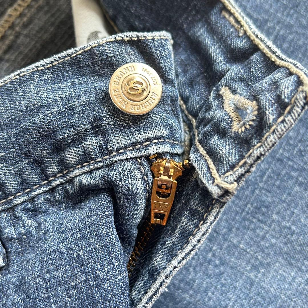 90s Anchor Blue アンカーブルー 極太 デニム ダブルニー W36