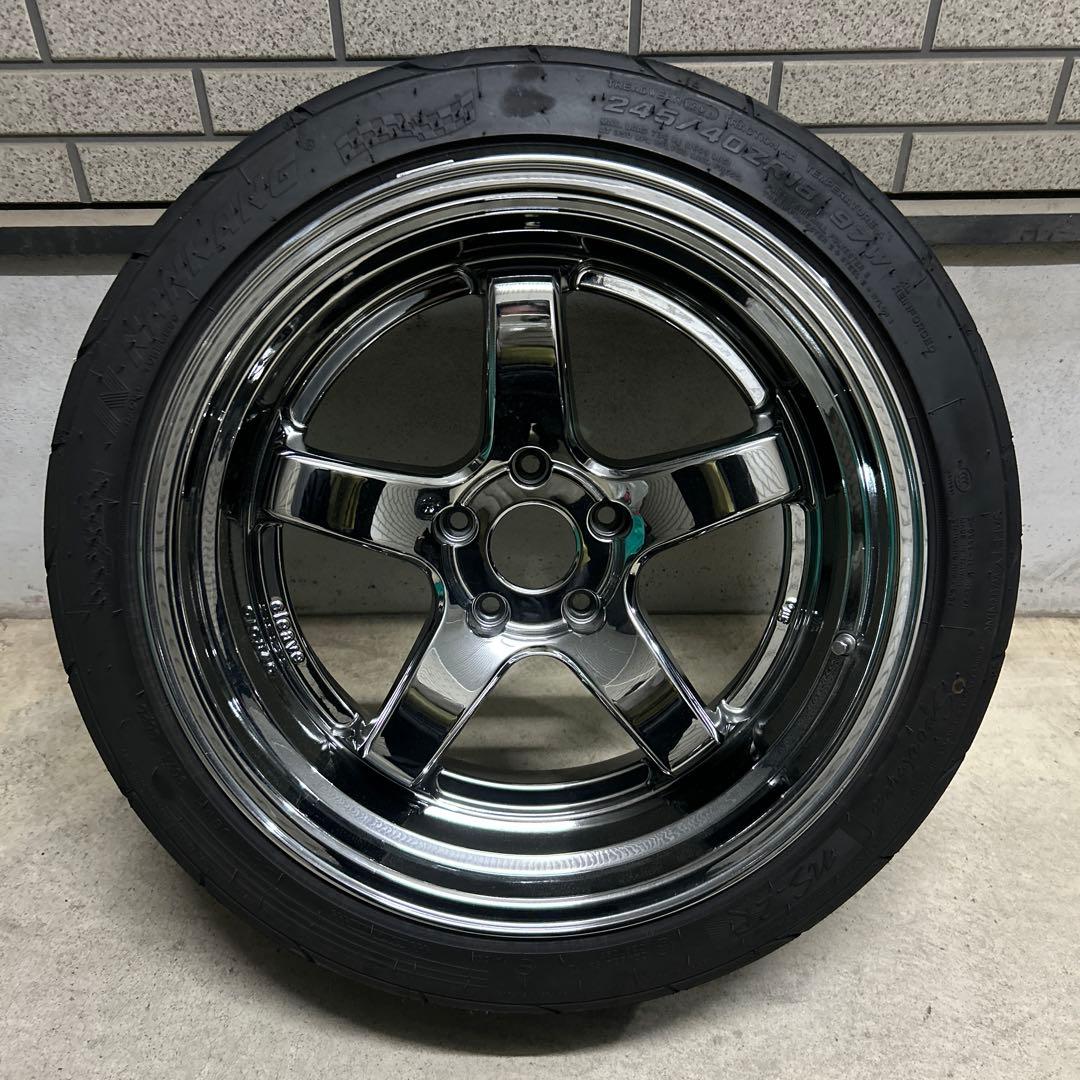 美品 18インチ CLEAVE RACING FL53 タイヤ付き 4本セット