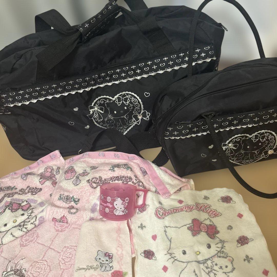 チャーミーキティ　激レア　ボストンバック ハンドバッグ　ハンカチ　コップ　セット