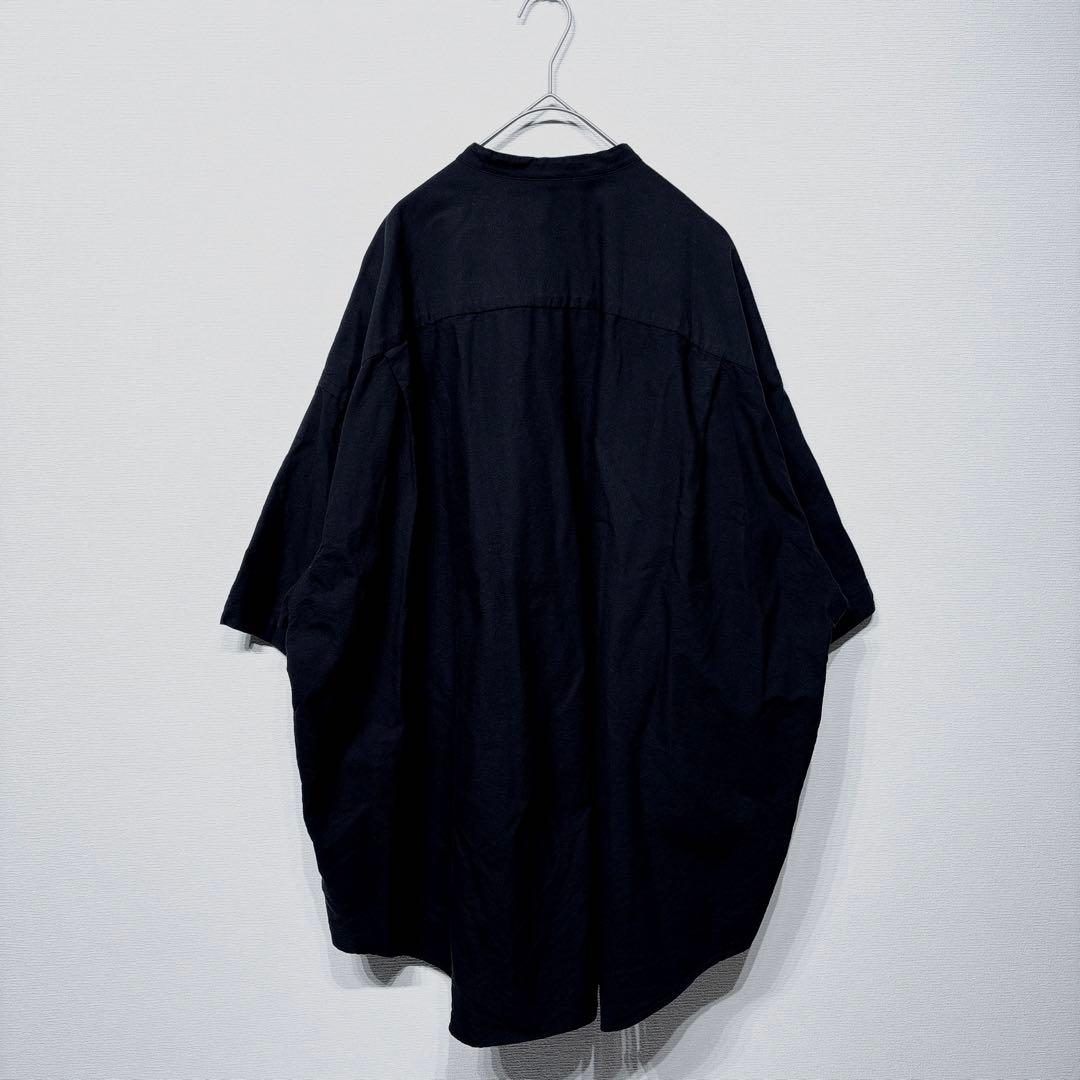 Graphpaper グラフペーパー バンドカラーシャツ ブラック コットン