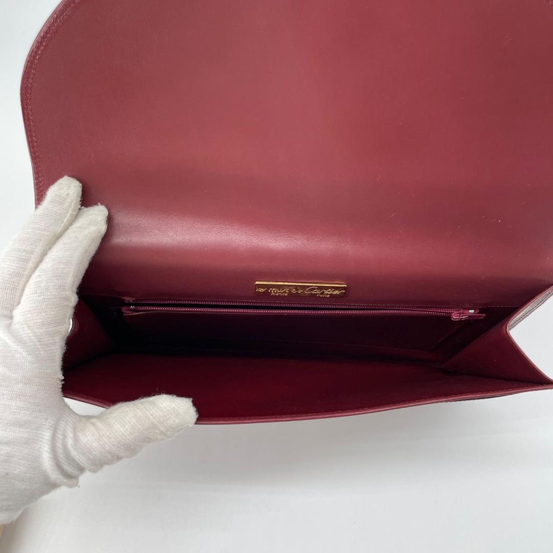 11493✨カルティエ クラッチバッグ マストライン レザー ボルドー