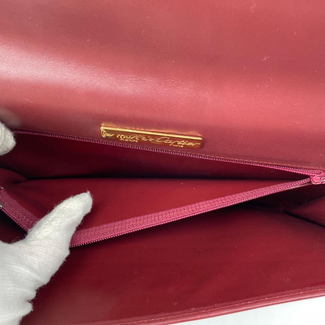 11493✨カルティエ クラッチバッグ マストライン レザー ボルドー