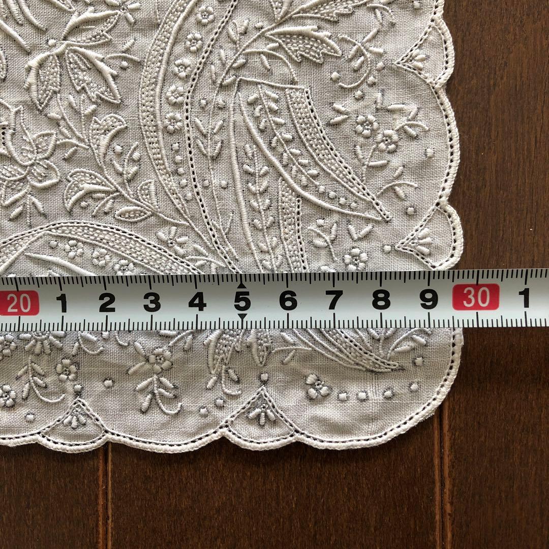 未使用　SWATOW ハンカチ　汕頭　手刺繍　スワトウ　花柄　パッケージなし発送